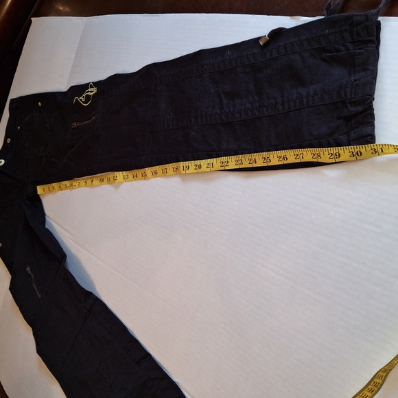 Baby Phat Y2K Pants Ankle Drawstring Hem Black Cotton Women Size 5 Junior - Picture 13 of 15